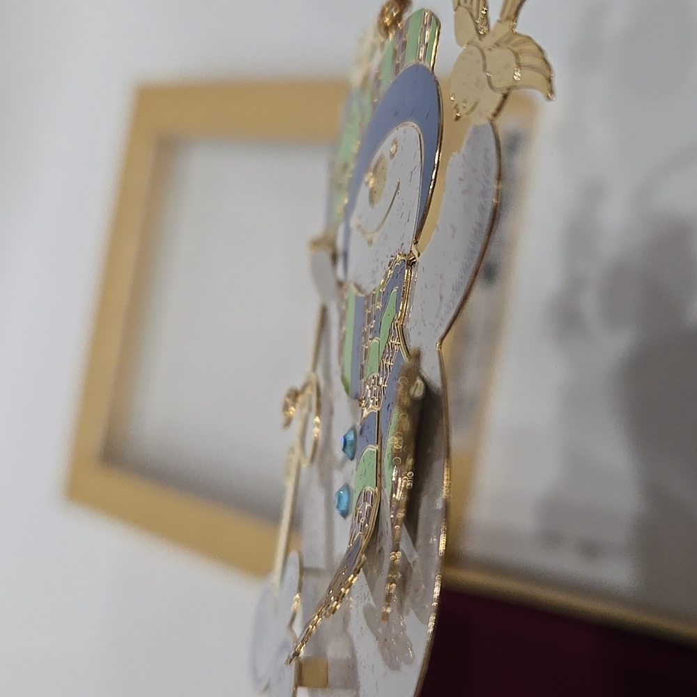 Baldwin Brass 24kt Gold Snippety‎ Snowman Ornament Christmas Holiday - Picture 11 of 15